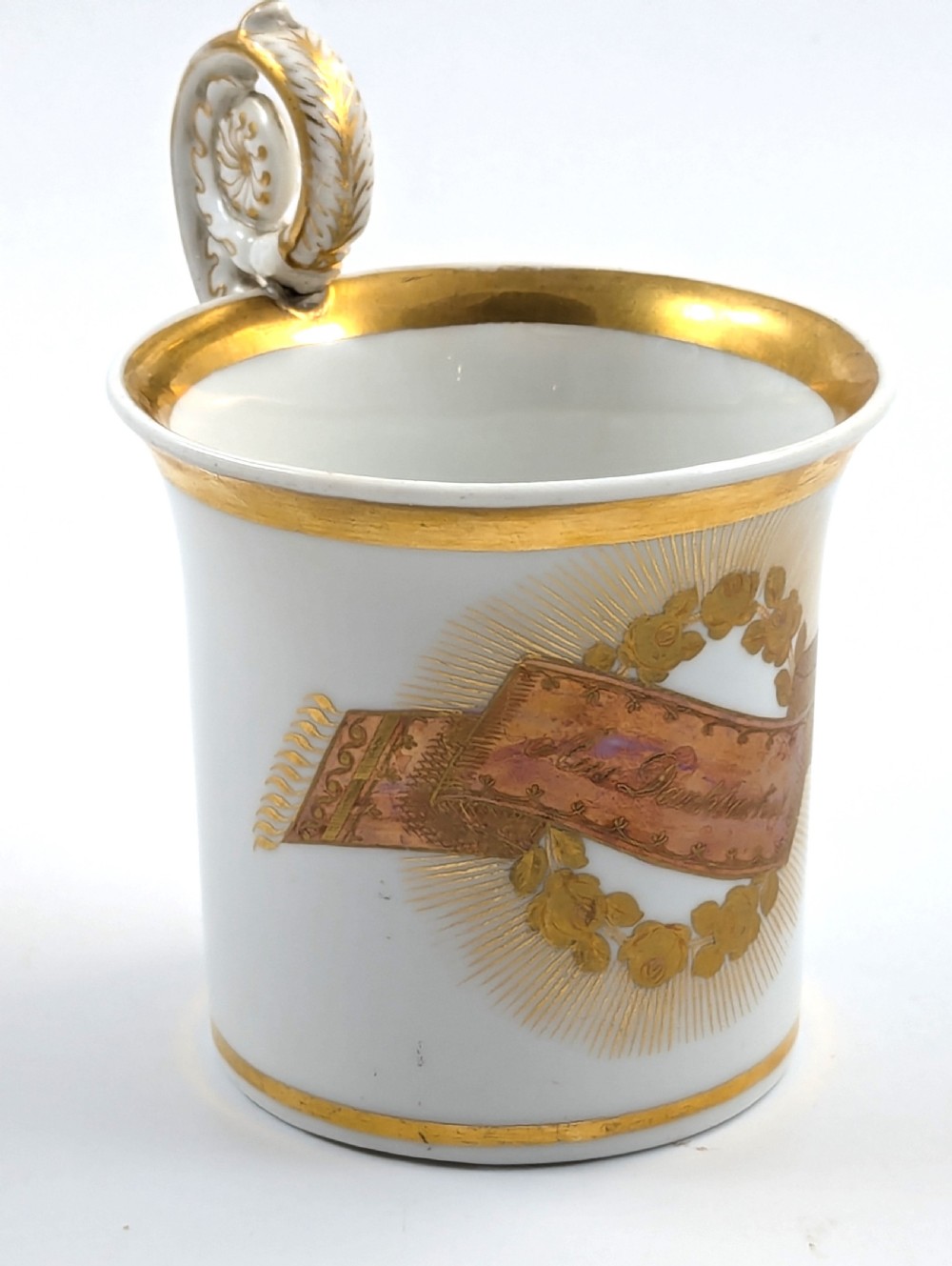 Antique KPM Berlin, Germany, Porcelain Hand-Painted Cup, c. 1780-1790. View VI
