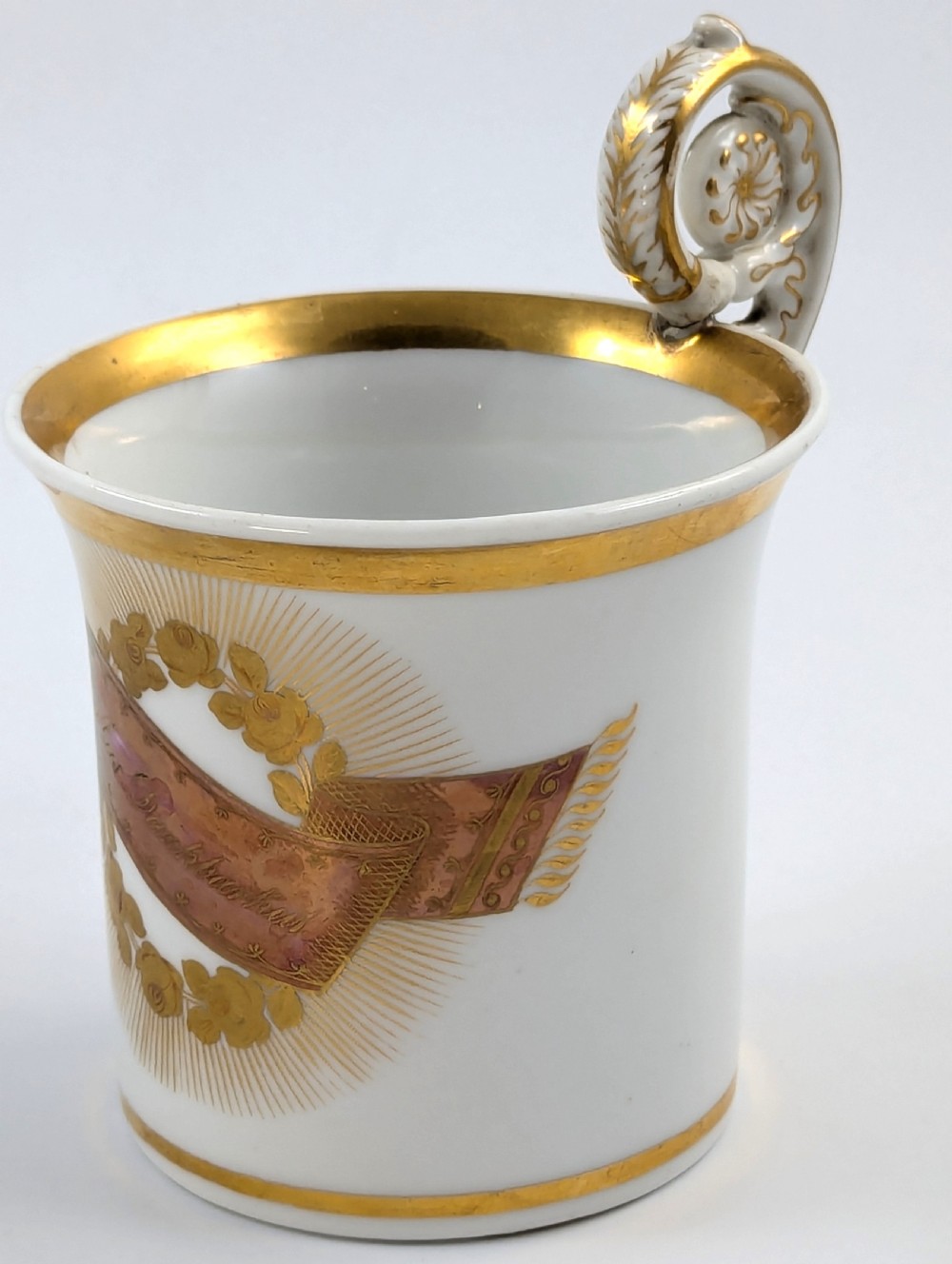 Antique KPM Berlin, Germany, Porcelain Hand-Painted Cup, c. 1780-1790. View IX