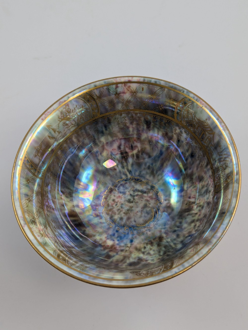 Daisy Makeig-Jones Mottled Orange Lustre Footed Bowl, Wedgwood, c. 1915 View V