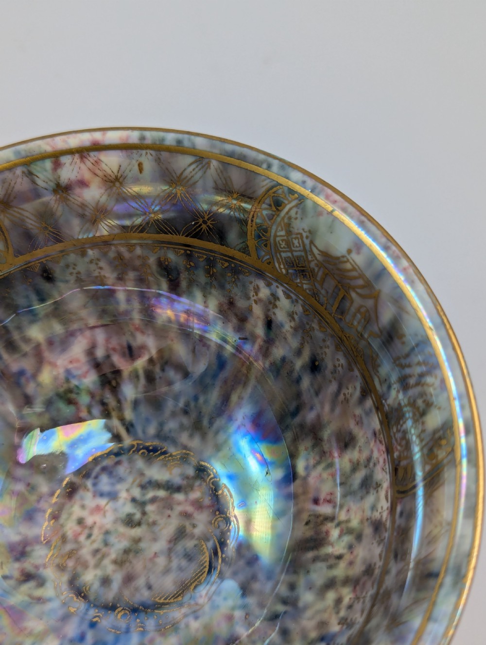 Daisy Makeig-Jones Mottled Orange Lustre Footed Bowl, Wedgwood, c. 1915 View VIII