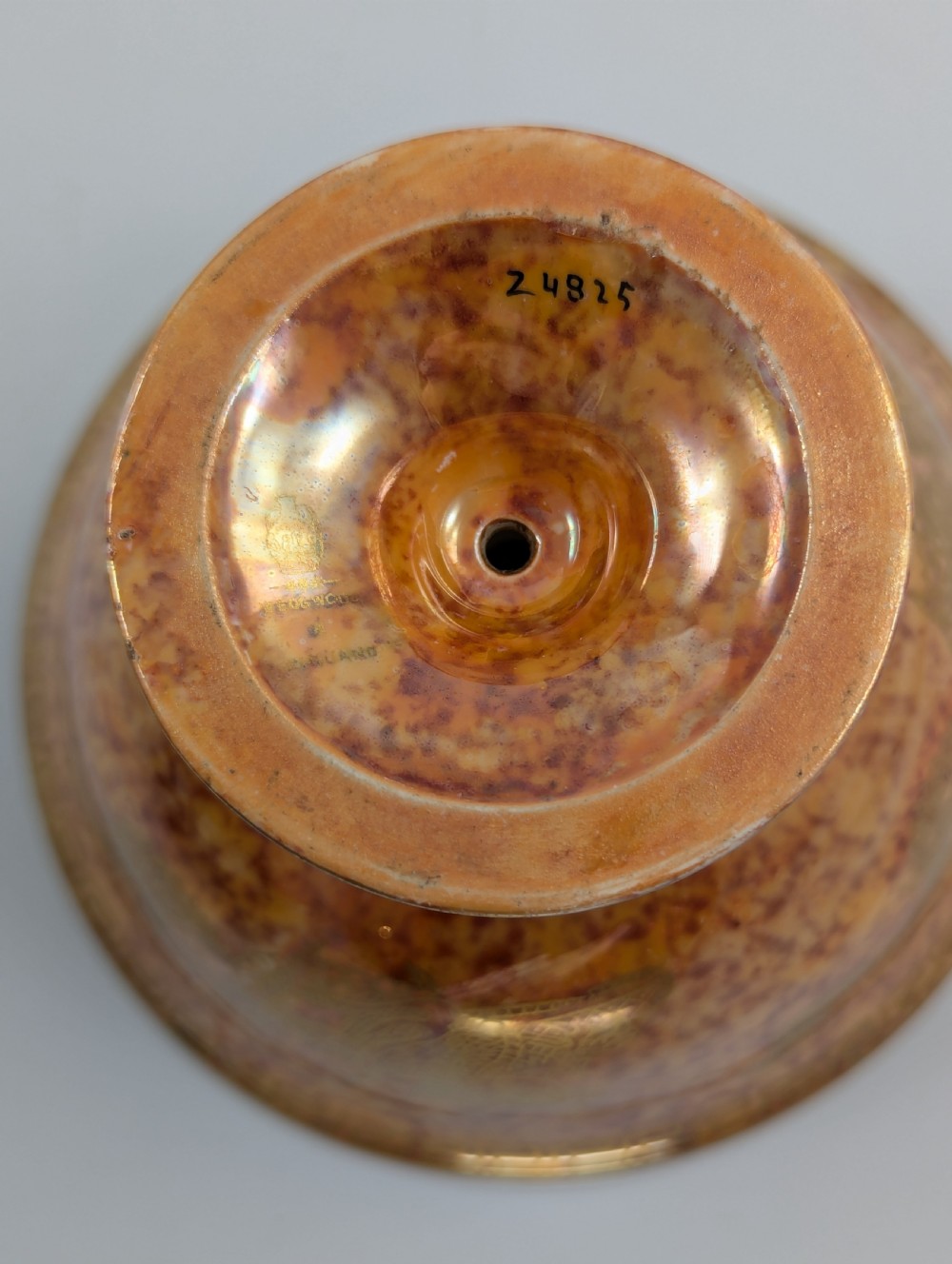 Daisy Makeig-Jones Mottled Orange Lustre Footed Bowl, Wedgwood, c. 1915 View IX
