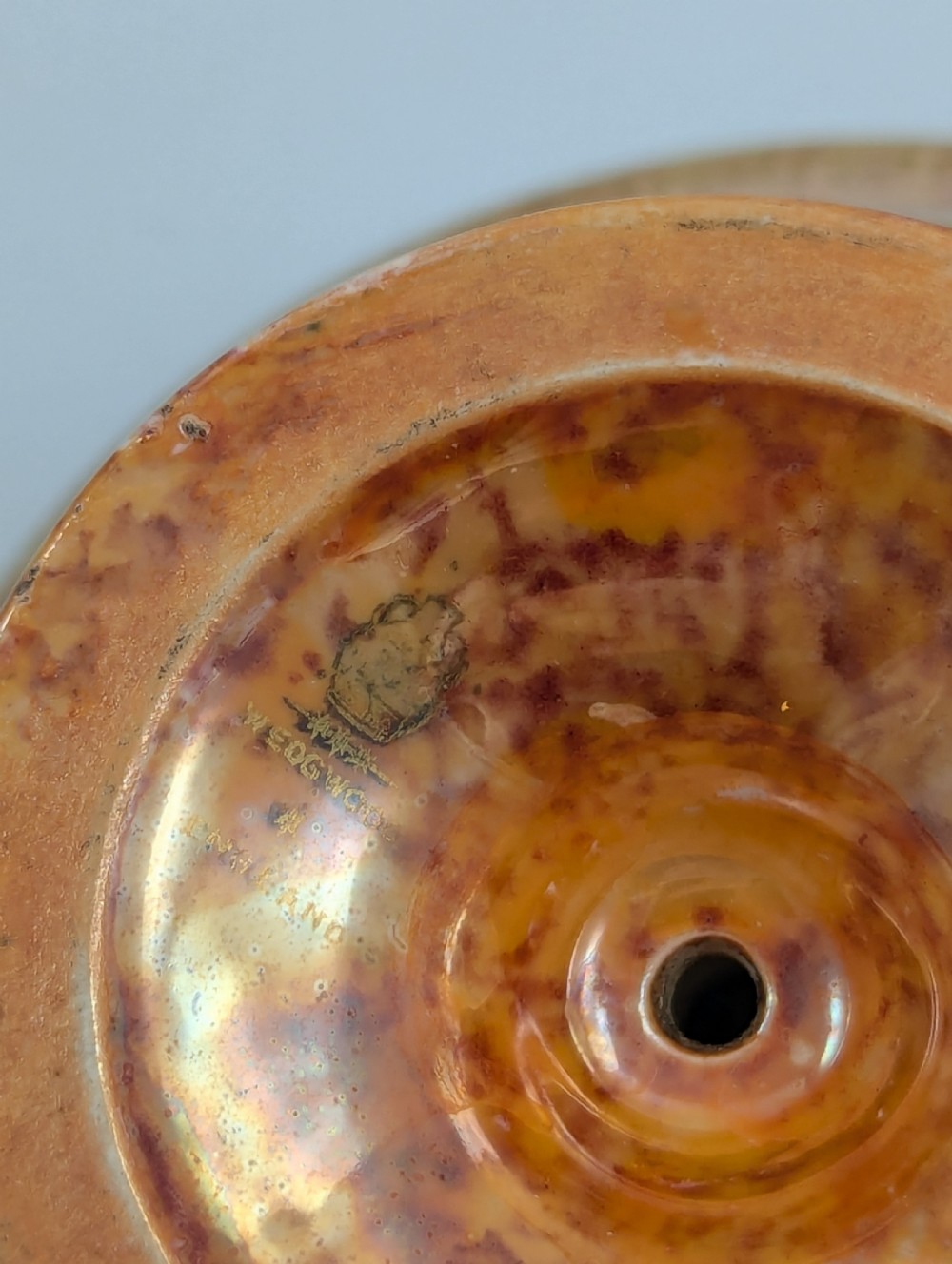 Daisy Makeig-Jones Mottled Orange Lustre Footed Bowl, Wedgwood, c. 1915 View X