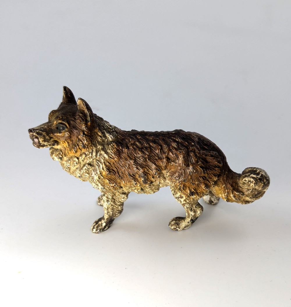 Austrian Cold-Painted Bronze Dog Figure