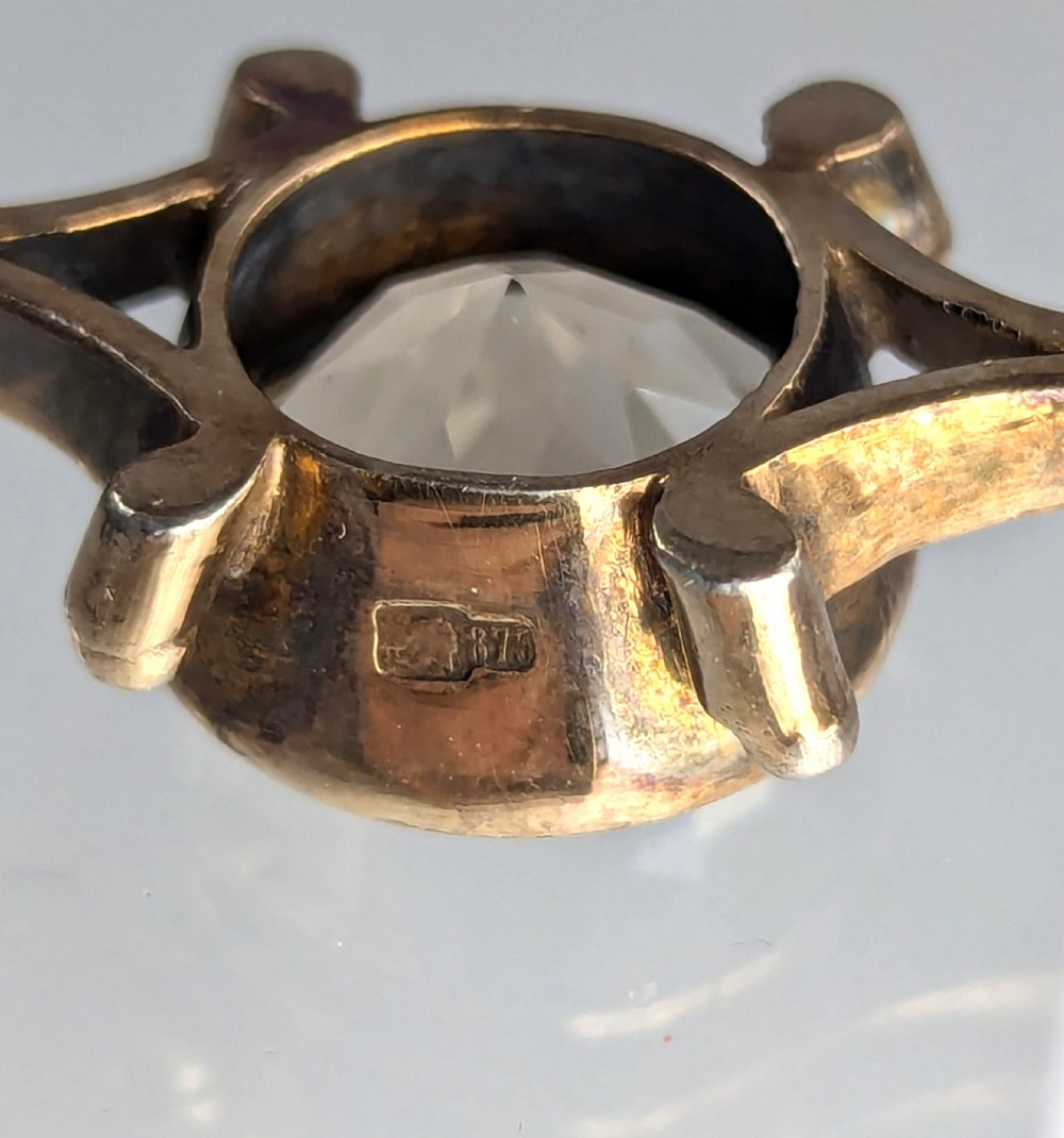 Russian Silver-Gilt Brooch with Smoky Topaz View VIII