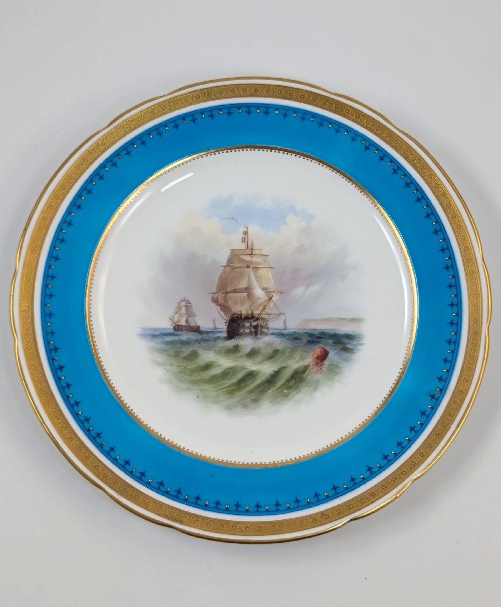 Antique Minton Cabinet Porcelain Hand-Painted Plate, 1872 View V