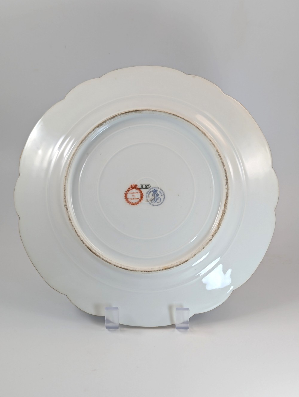 Antique Hand Painted Cabinet Porcelain Plate, Sevres style, middle 19th century. View V