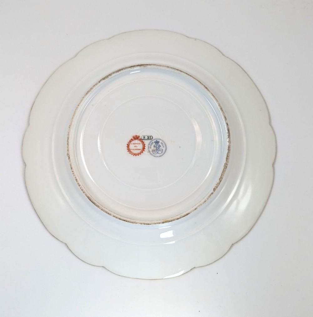 Antique Hand Painted Cabinet Porcelain Plate, Sevres style, middle 19th century. View IX
