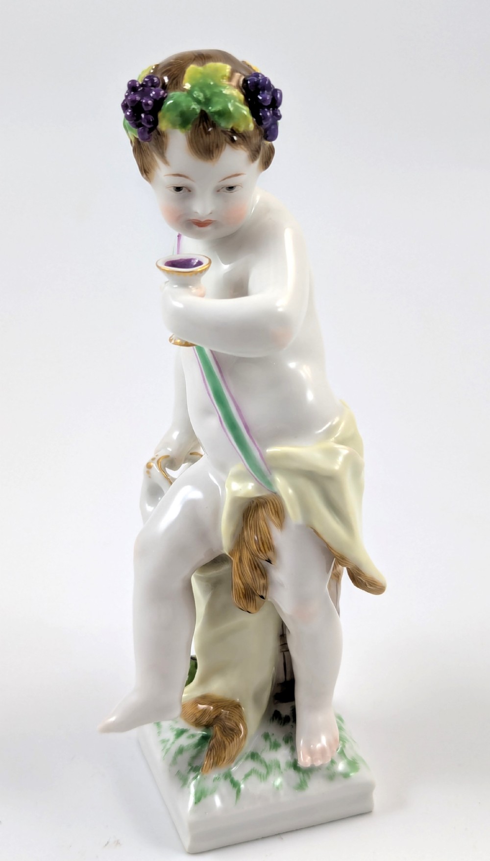 Antique Porcelain Figurine of Bacchus Putto, KPM, Germany, ?. 1850