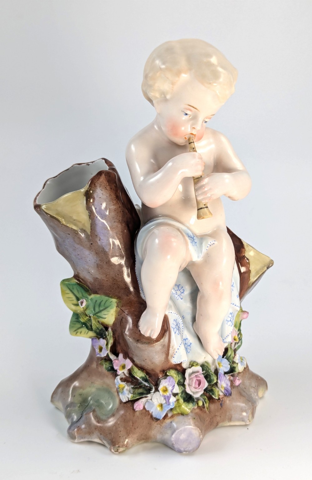 Antique Porcelain Cherub Figurine/Vase, Richard Eckert, Dresden, 1909 View V