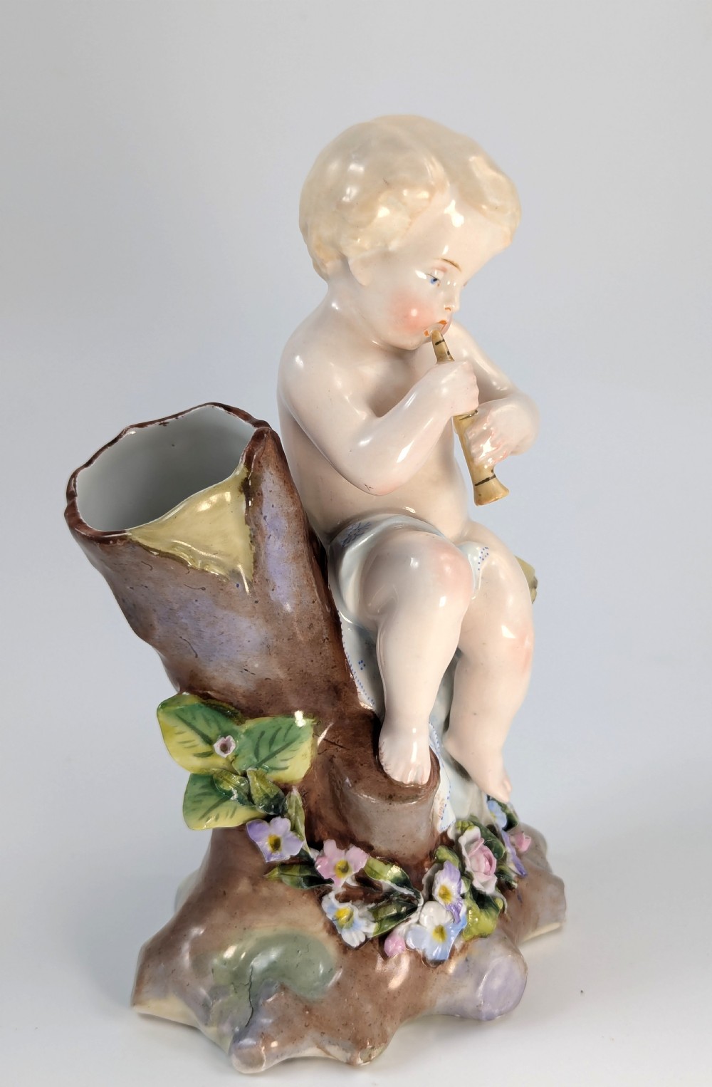 Antique Porcelain Cherub Figurine/Vase, Richard Eckert, Dresden, 1909 View VI