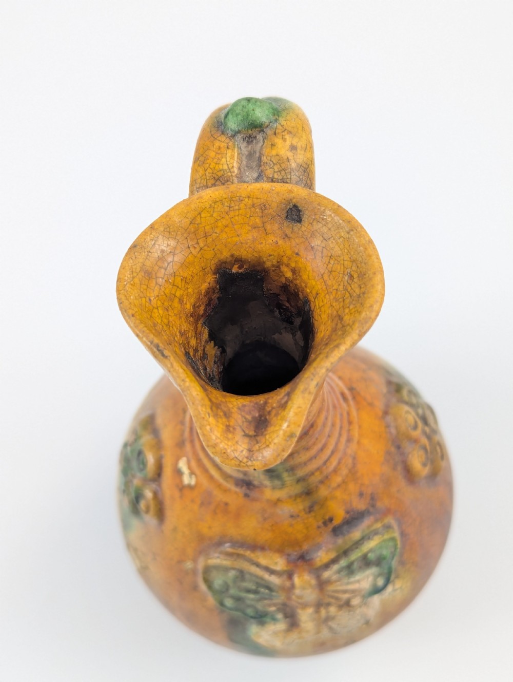 Antique Earthenware Amber (Yellow) Glazed Ewer, Cannakkale, mid-19th century View VIII