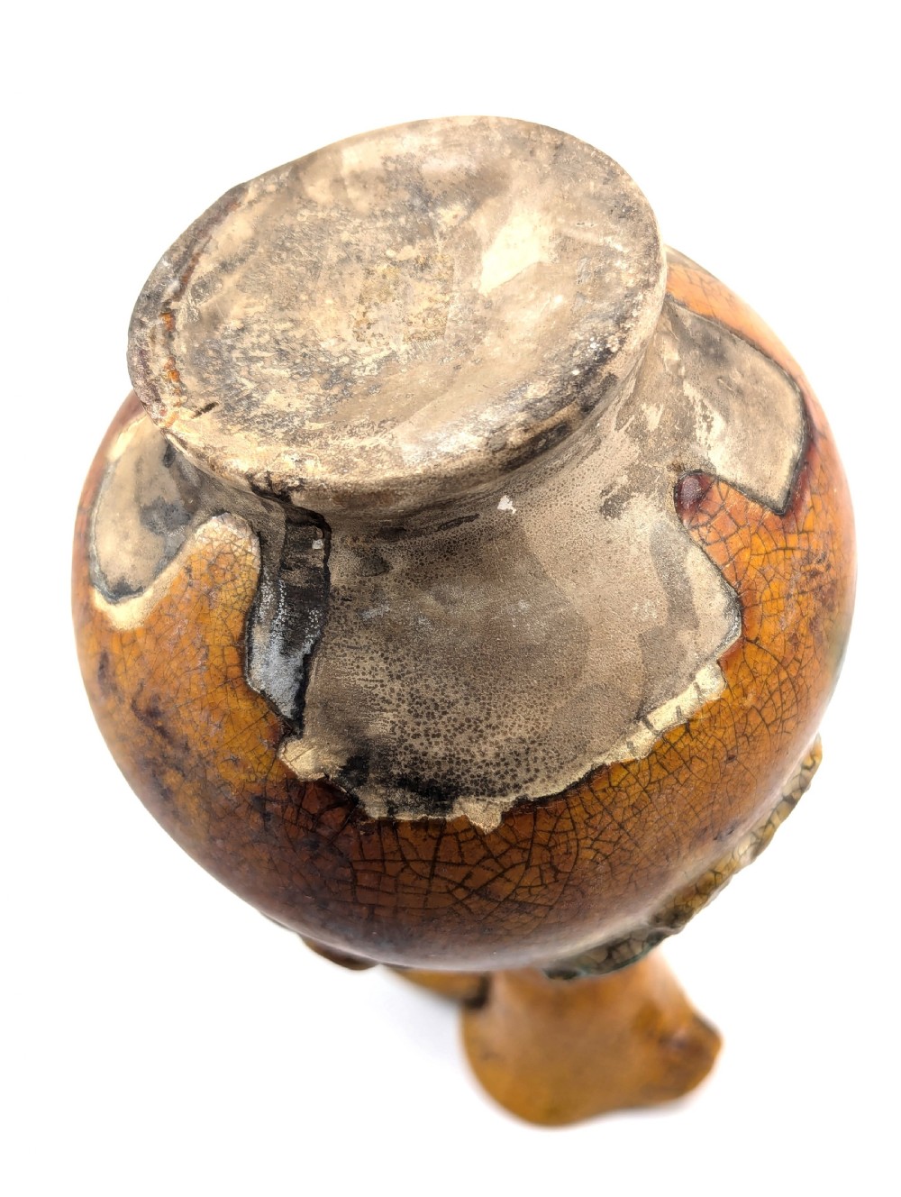 Antique Earthenware Amber (Yellow) Glazed Ewer, Cannakkale, mid-19th century View IX