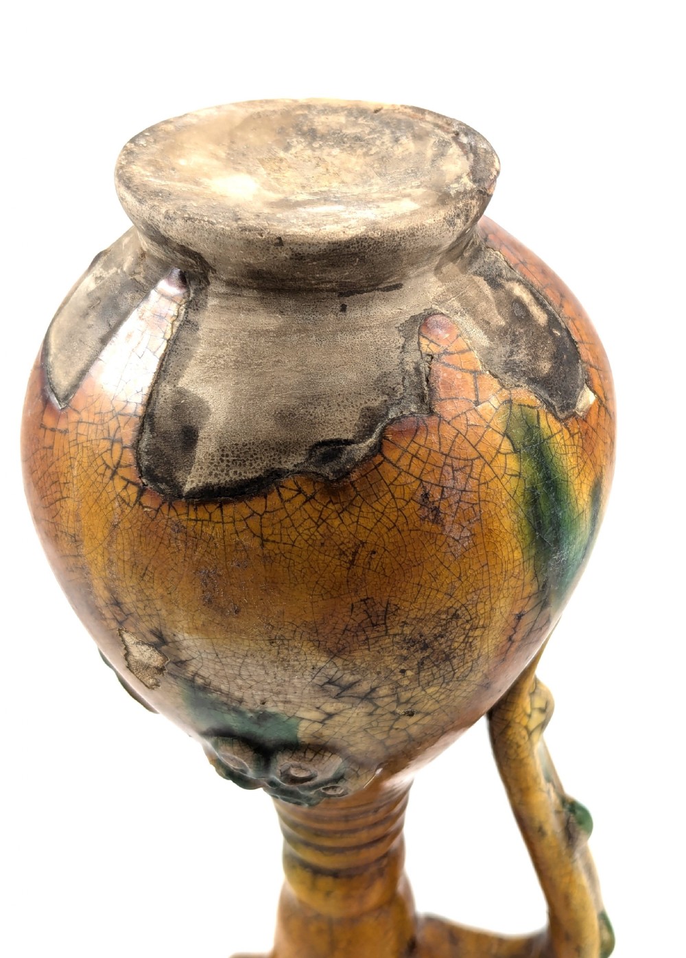 Antique Earthenware Amber (Yellow) Glazed Ewer, Cannakkale, mid-19th century View XII
