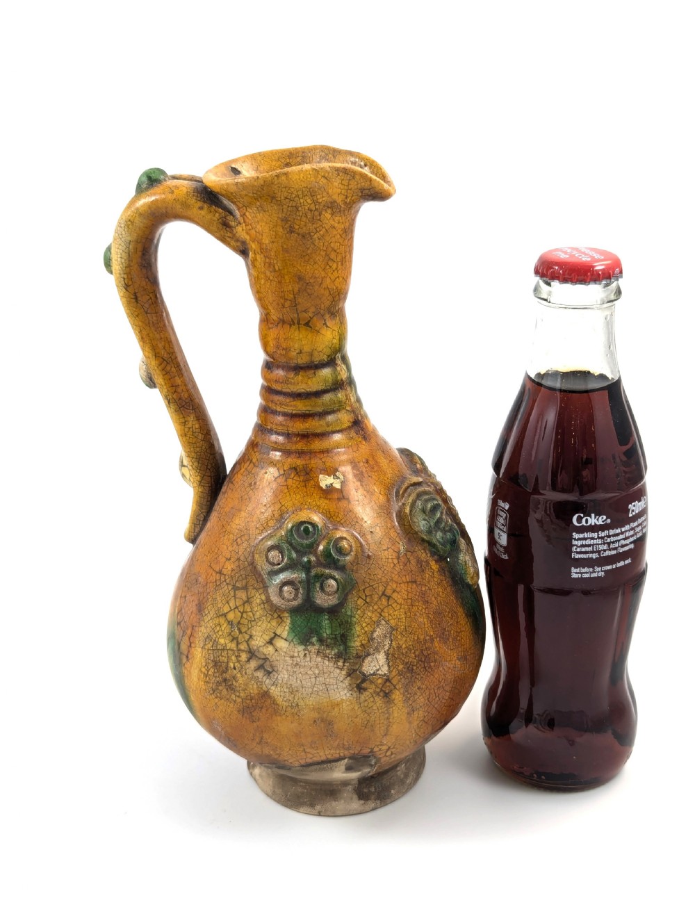 Antique Earthenware Amber (Yellow) Glazed Ewer, Cannakkale, mid-19th century View XIV
