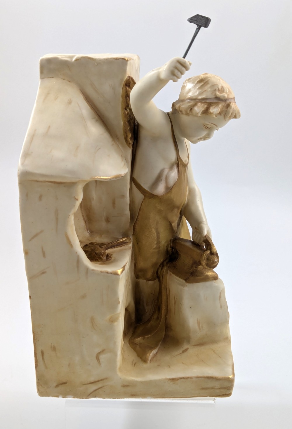 Antique Rare Porcelain Figurine of Cupid by Wahliss, Teplitz-Turn, Austria, c. early 20th century View VI