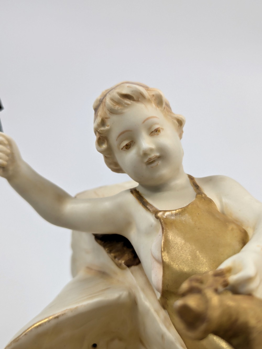 Antique Rare Porcelain Figurine of Cupid by Wahliss, Teplitz-Turn, Austria, c. early 20th century View IX