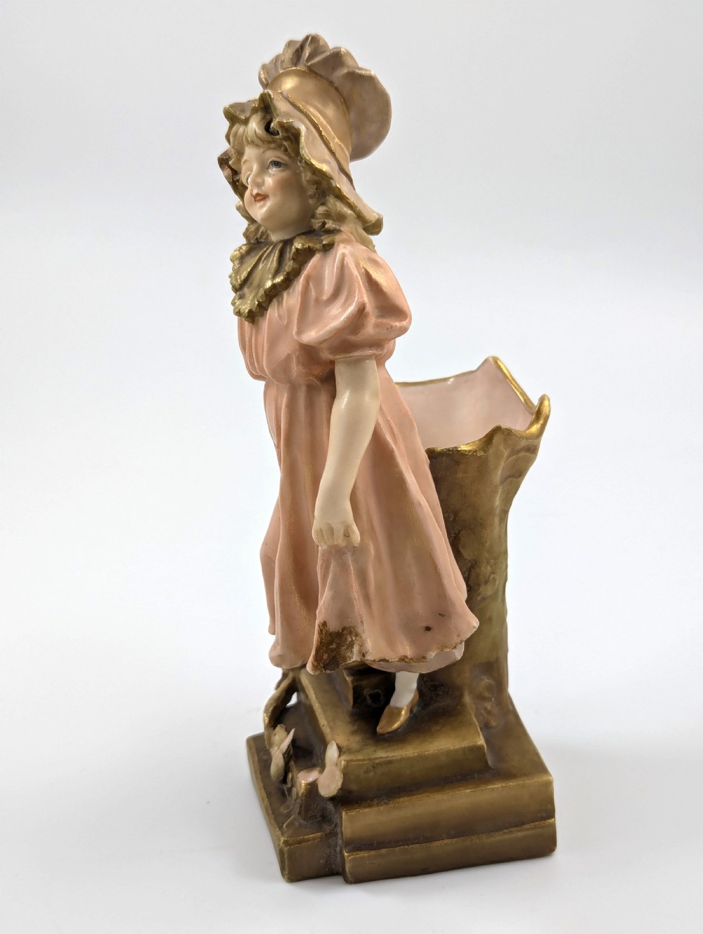 Antique Porcelain Figurine/Vase Planter by Ernst Wahliss, Teplitz-Turn, Austria, c. 1897 View II