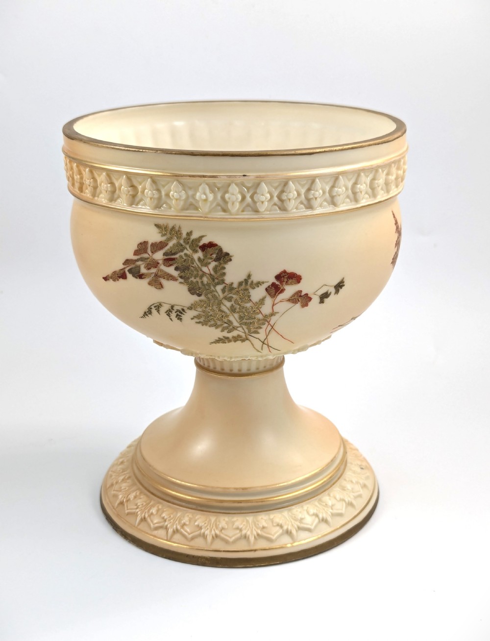 Royal Worcester Blush Ivory Porcelain Vase (cachepot), c. 1878 View III