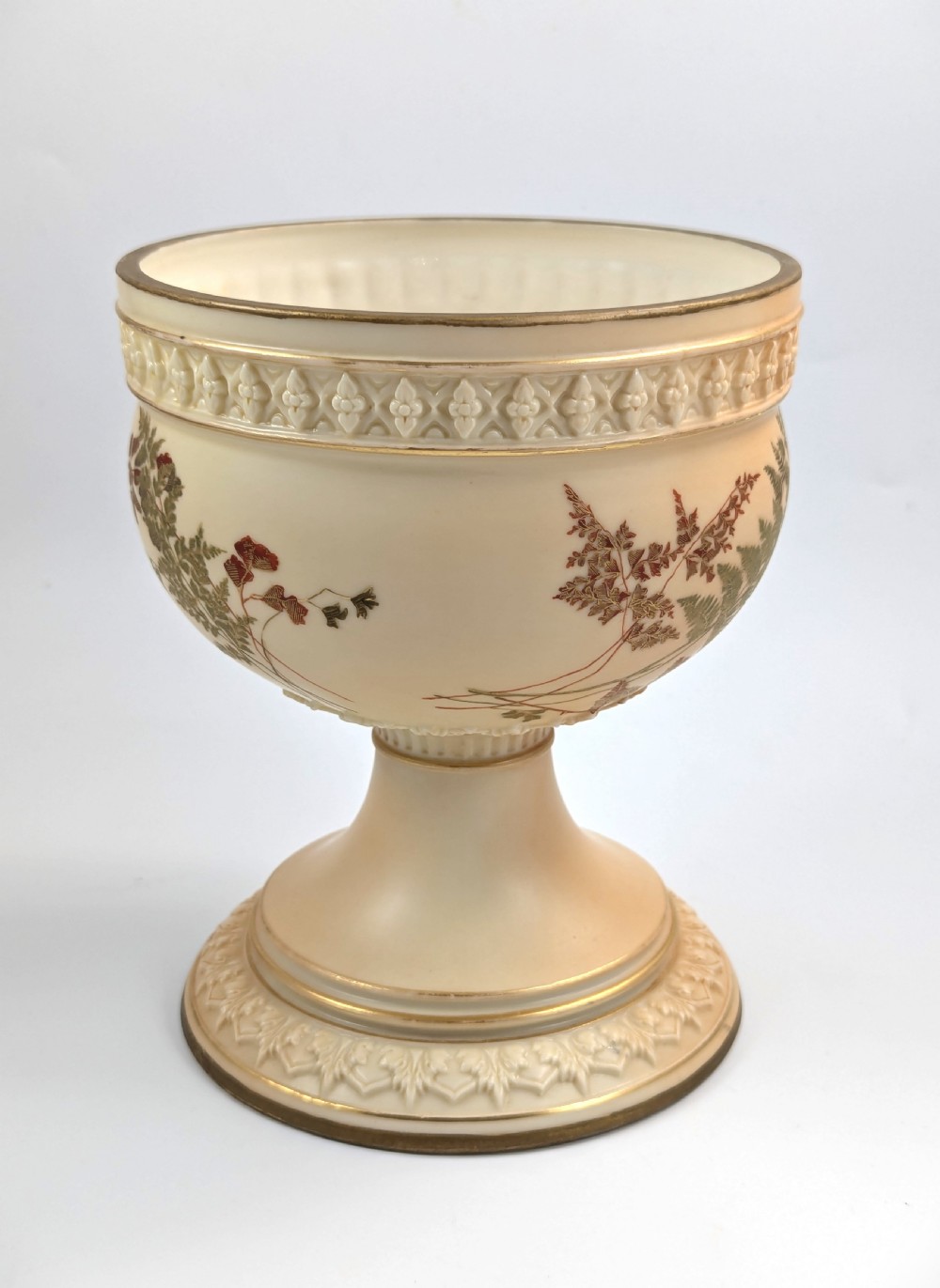 Royal Worcester Blush Ivory Porcelain Vase (cachepot), c. 1878 View IV