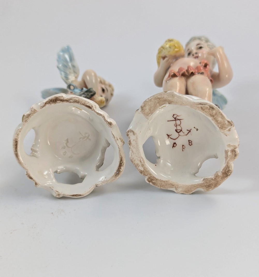Antique Porcelain Cherubs Figurines by Bohne Söhne Rudolstadt, c. 1880. View VII