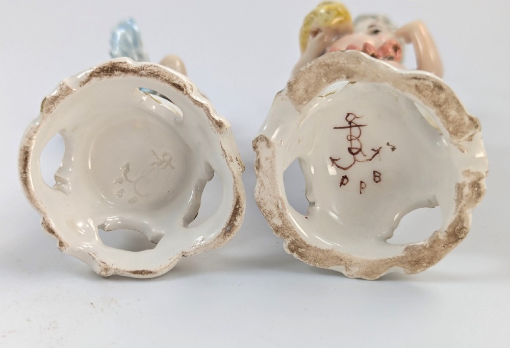 Antique Porcelain Cherubs Figurines by Bohne Söhne Rudolstadt, c. 1880. View VIII