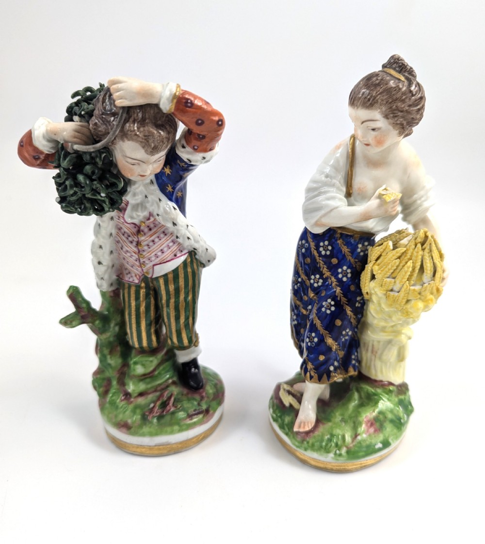 Porcelain Figurines - Seasons Allegorical, Chelsea-Derby, c. 1770