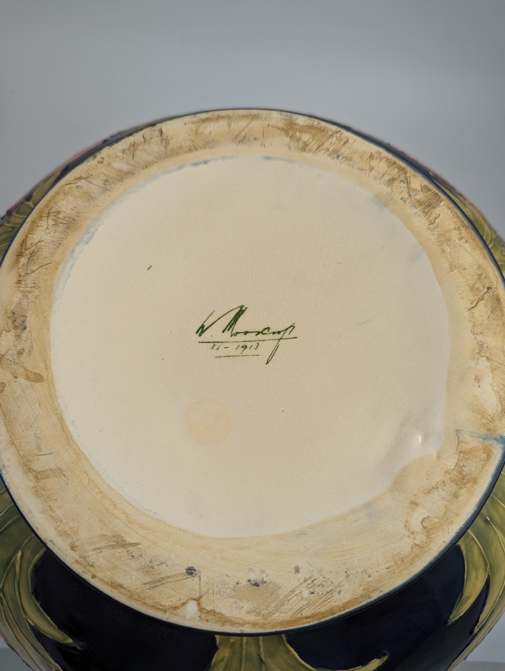 Large Ceramic Vase, Signed by William Moorcroft, 1913 View IX