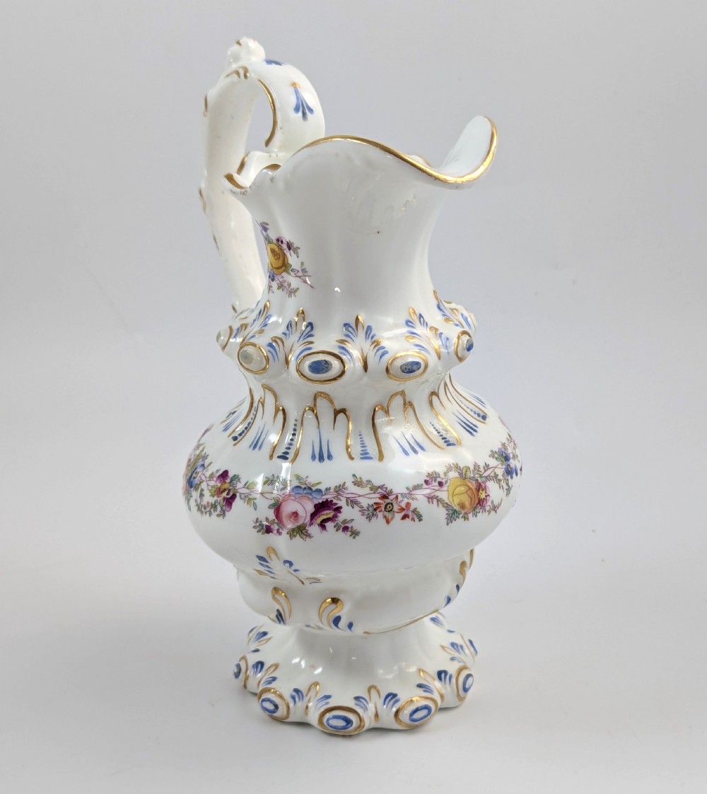 Antique Porcelain Gilt Floral Jug, Dresden style, Germany, c. middle of 19th century. View VI