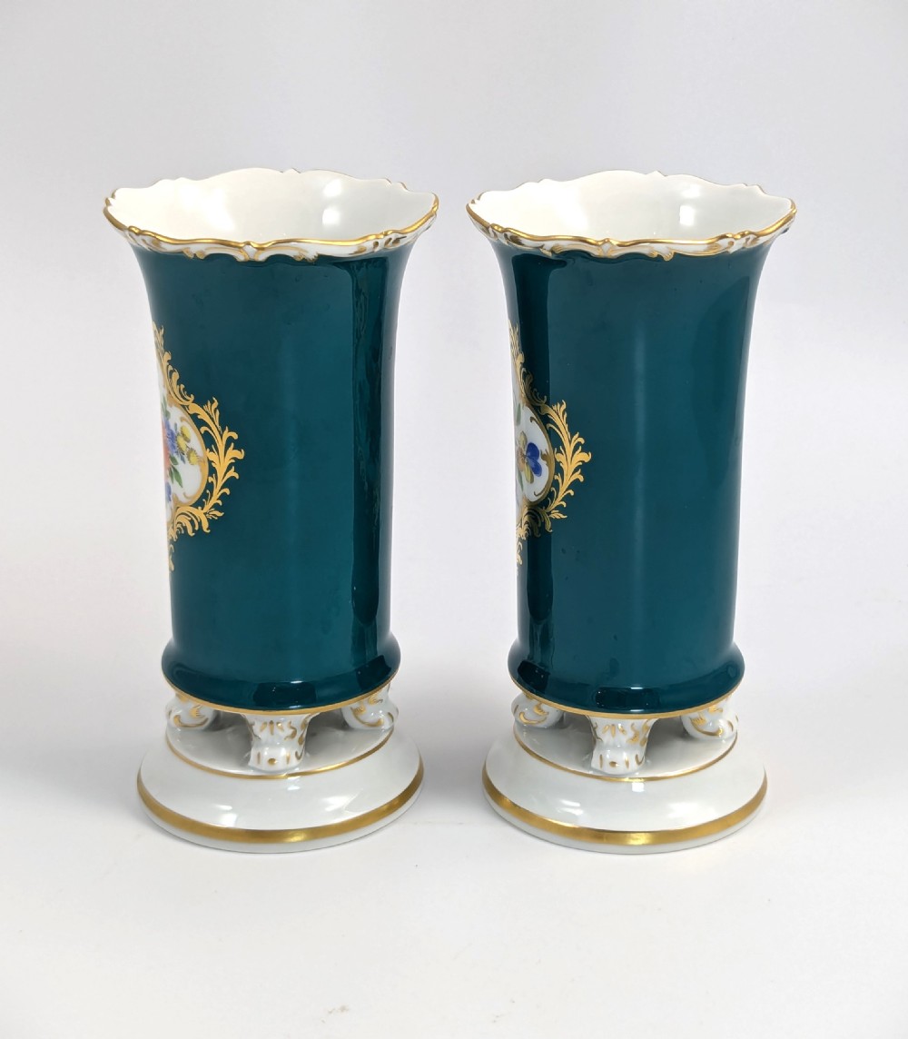 Antique Meissen  Porcelain Spill Vases, 19th .