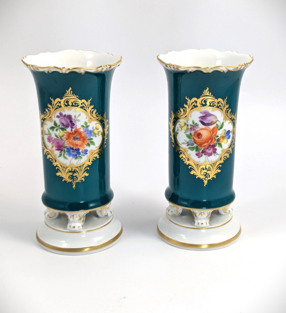 Antique Meissen  Porcelain Spill Vases, 19th . View II