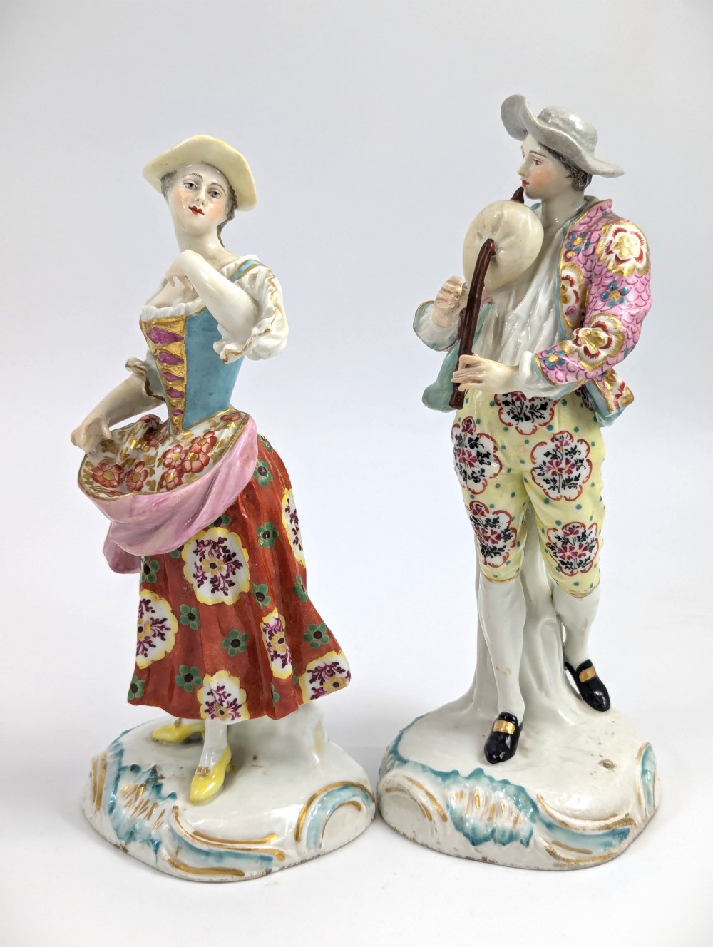 Antique Chelsea Porcelain Figurines, c. 1760 View II