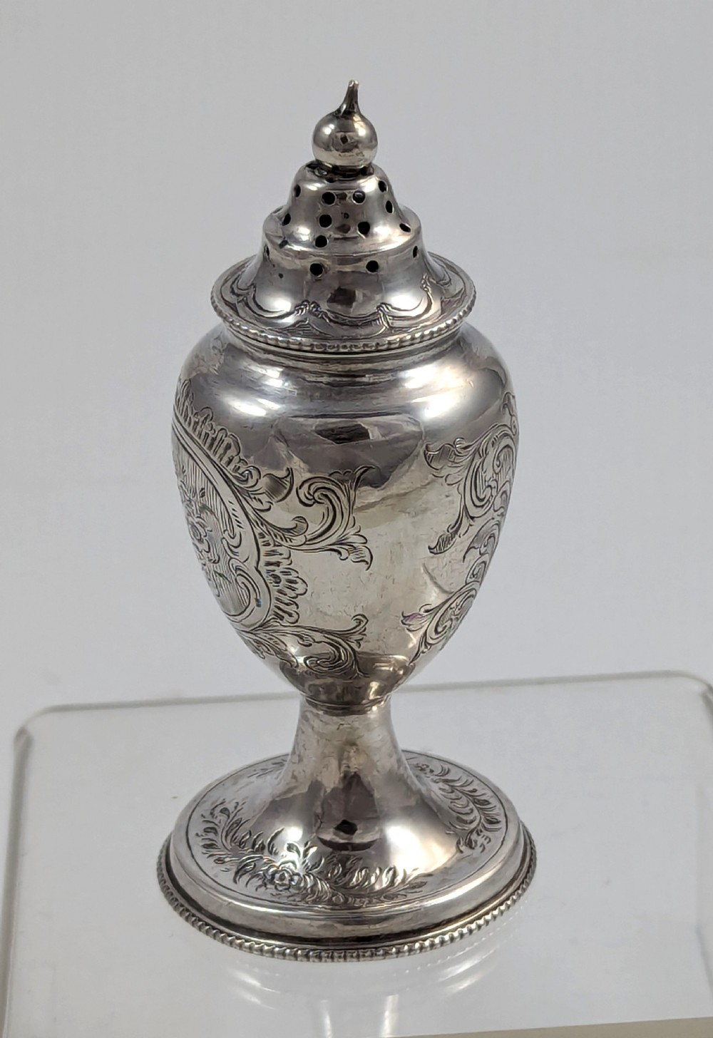 Victorian Silver Sugar Shaker/Sifter, Birmingham, 1857 View II