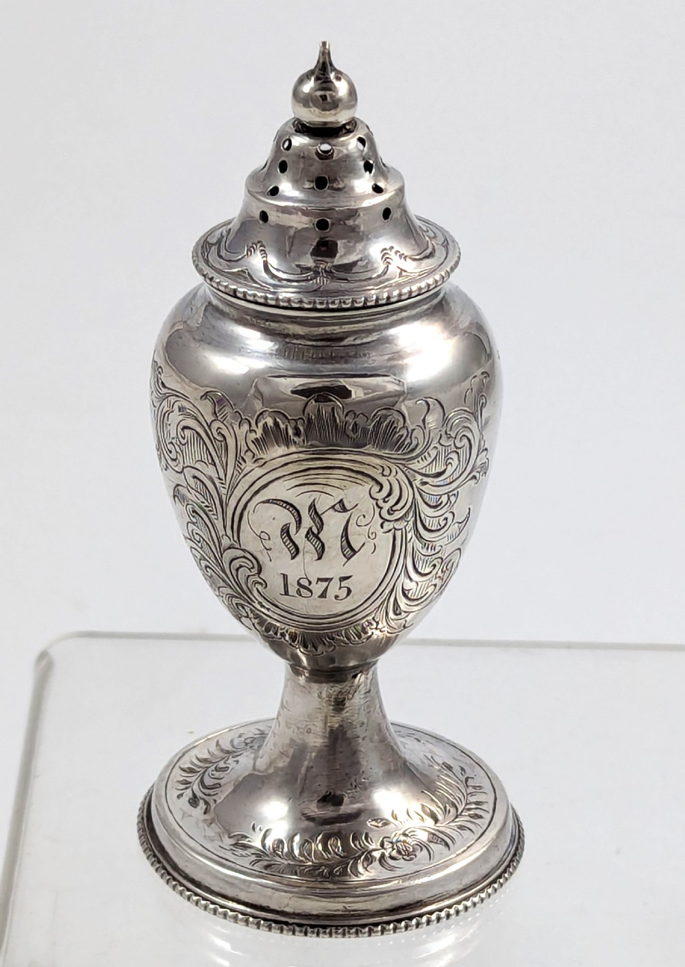 Victorian Silver Sugar Shaker/Sifter, Birmingham, 1857 View III