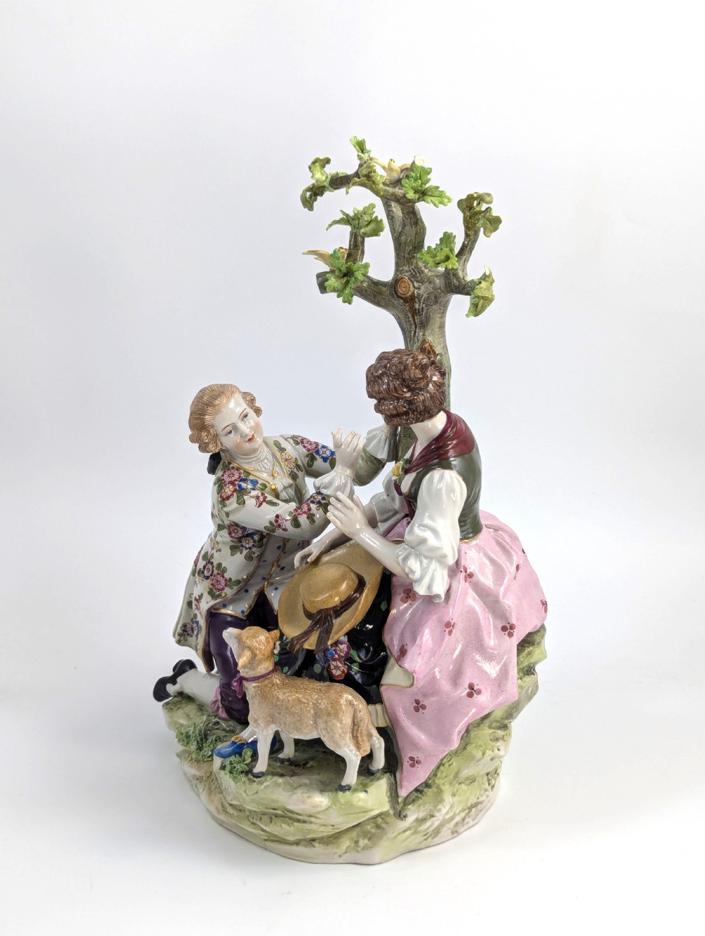 Large Porcelain Figurine Courting Couple, Carl Thieme, Dresden, c. 1880 View II