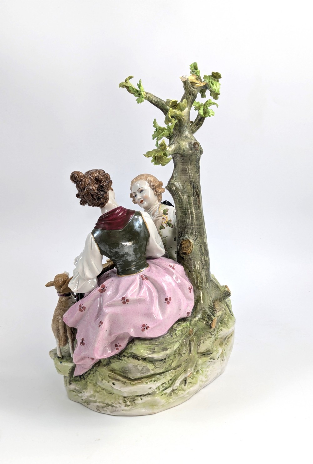 Large Porcelain Figurine Courting Couple, Carl Thieme, Dresden, c. 1880 View III