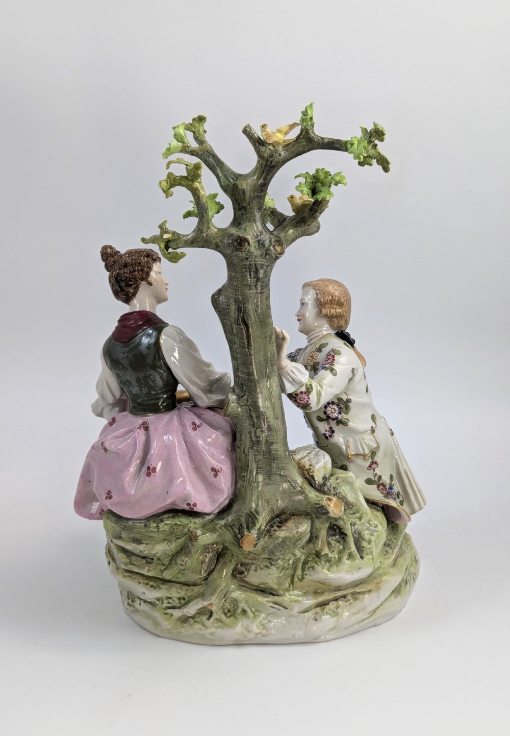 Large Porcelain Figurine Courting Couple, Carl Thieme, Dresden, c. 1880 View IV
