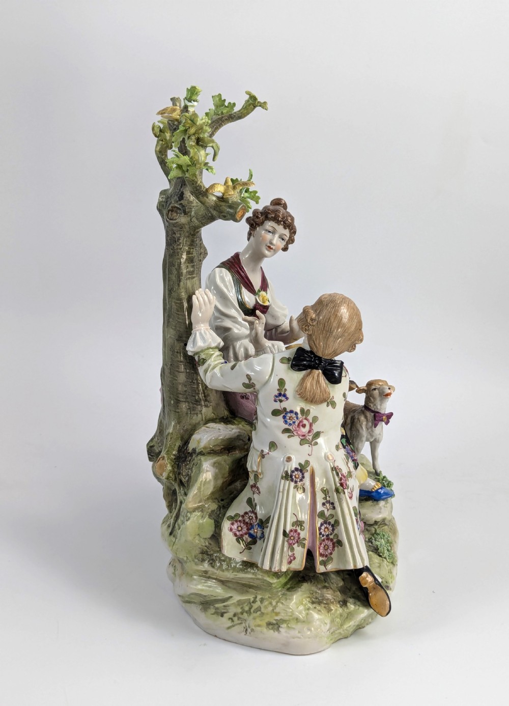 Large Porcelain Figurine Courting Couple, Carl Thieme, Dresden, c. 1880 View V