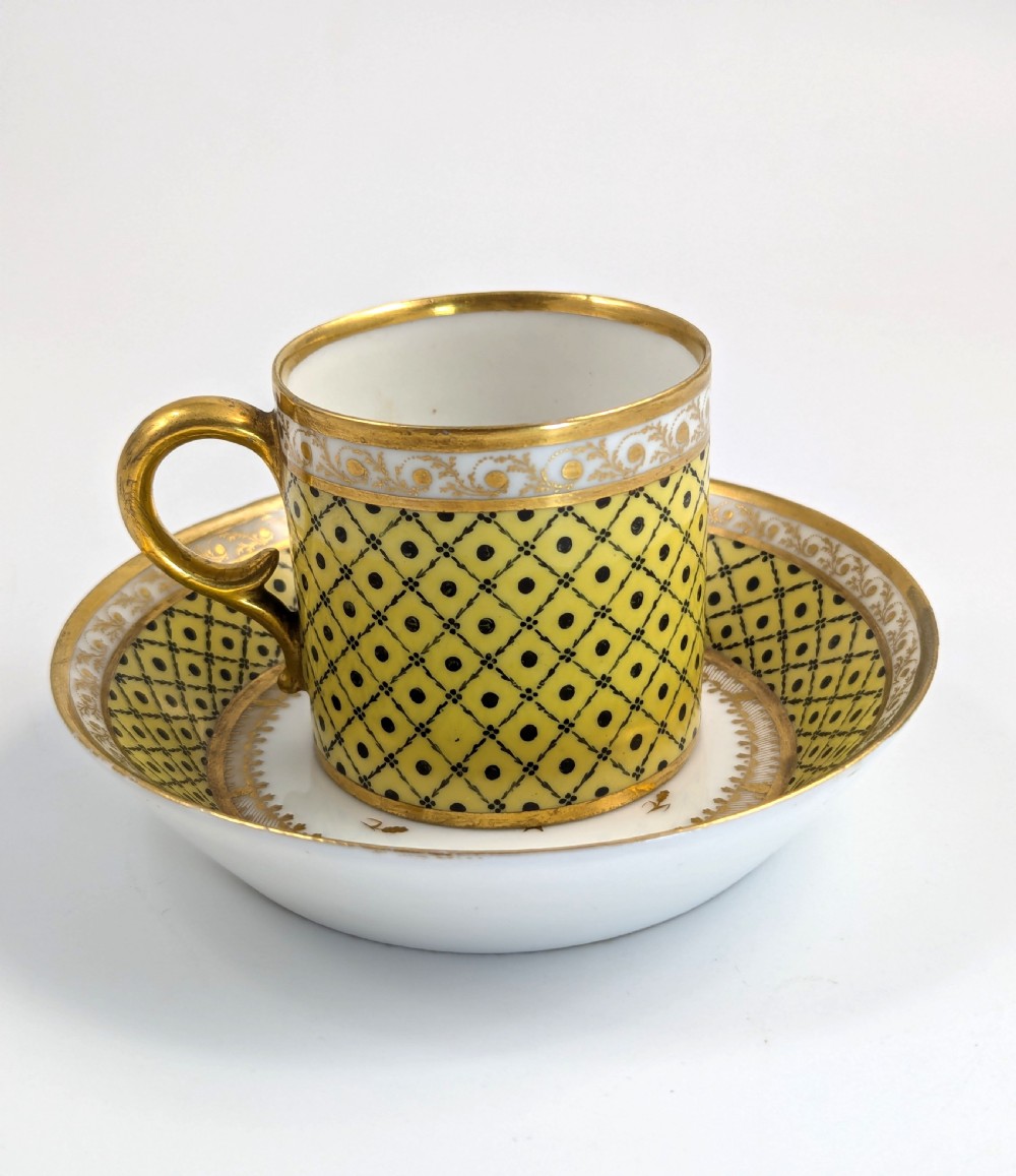 Antique Porcelain Cup and Saucer, Dihl and Guérhard, France, c. 1790