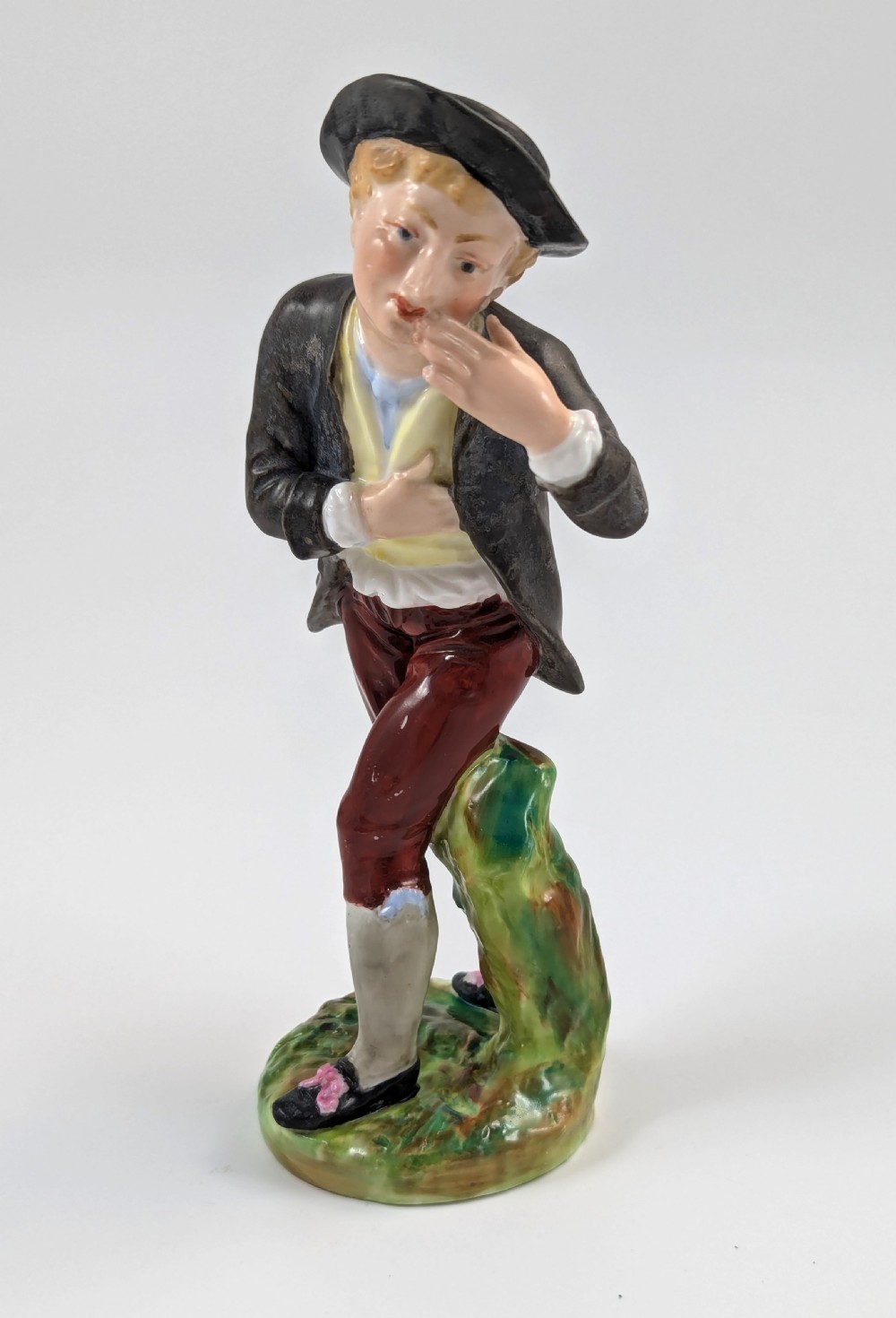 Very Rare Porcelain Figurine of a Boy, Crown Derby, 1880