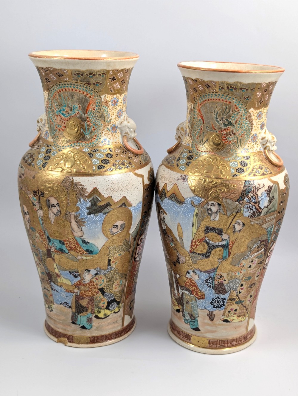 Satsuma Vases, Kyoto, Nishida Workshop , c. 1890 View IV