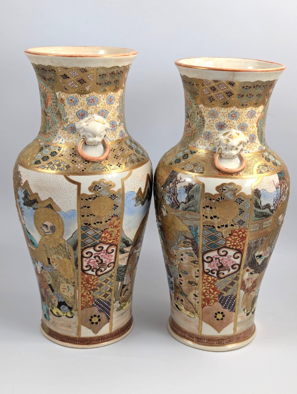 Satsuma Vases, Kyoto, Nishida Workshop , c. 1890 View V