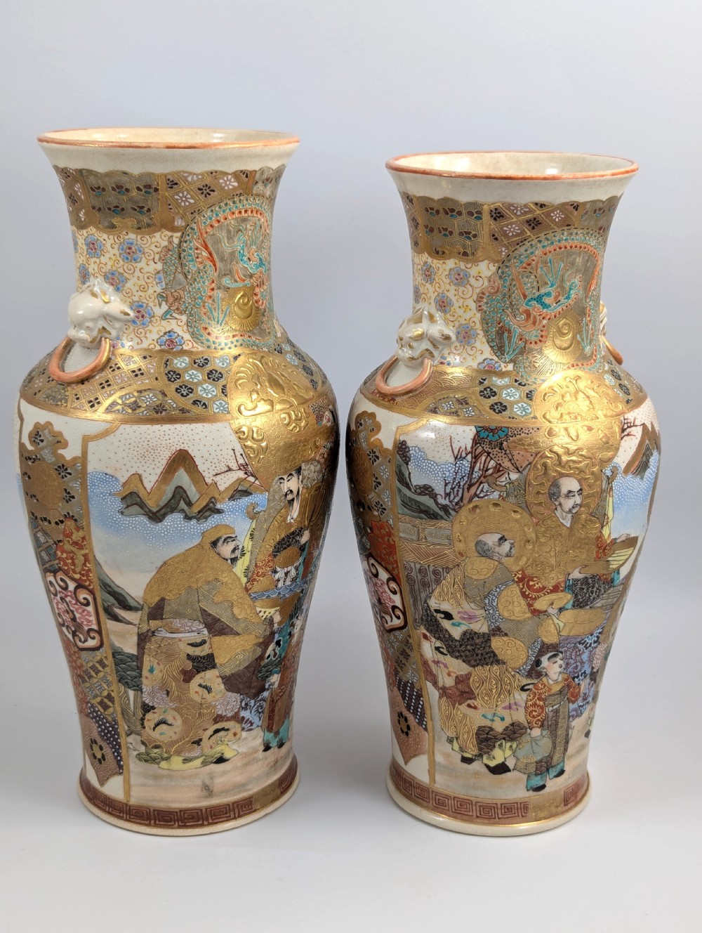 Satsuma Vases, Kyoto, Nishida Workshop , c. 1890 View VI