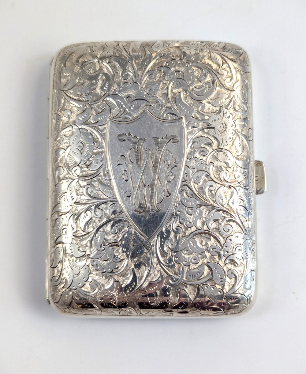 Sterling Silver Cigarette Case, Birmingham, 1899