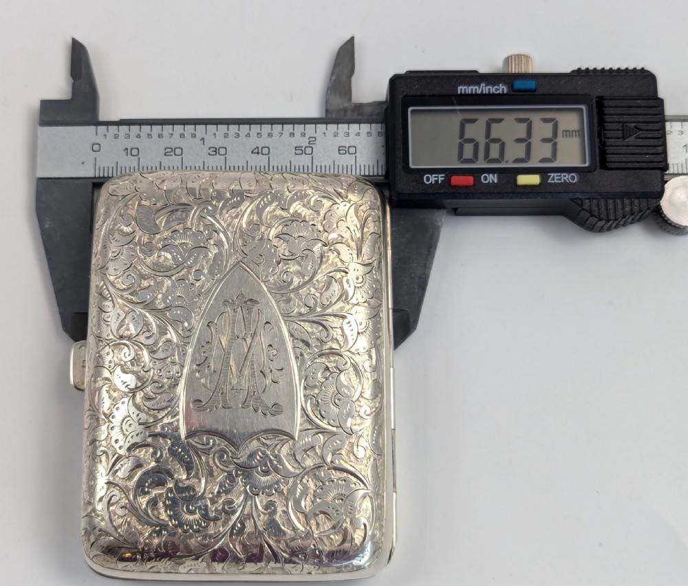 Sterling Silver Cigarette Case, Birmingham, 1899 View VIII