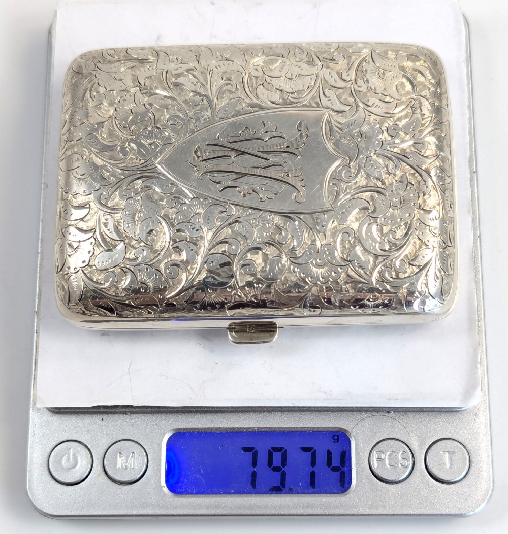 Sterling Silver Cigarette Case, Birmingham, 1899 View XIII
