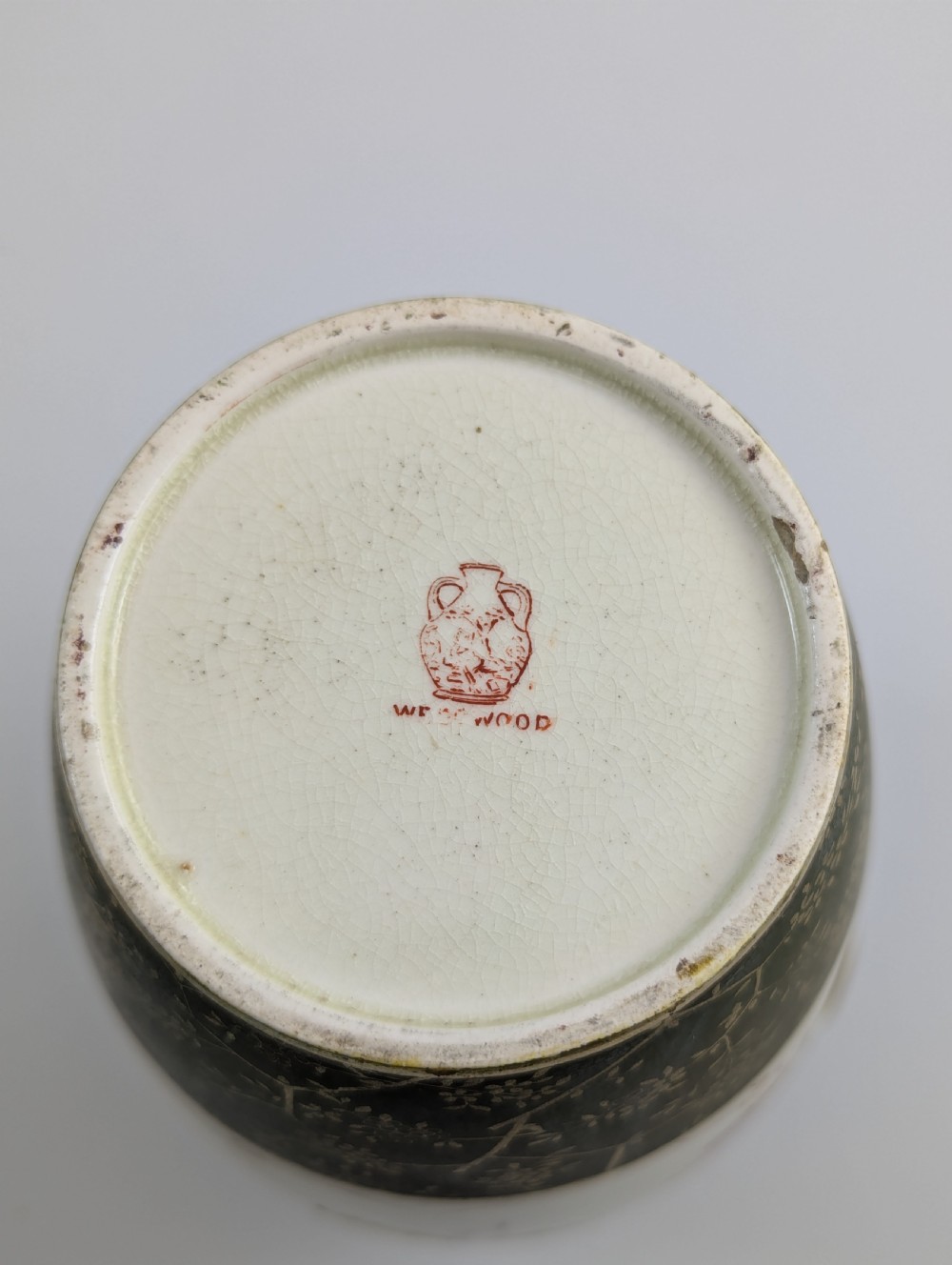 Antique Wedgwood Ivory Vellum vase painted with hop leaves and cones, c. 1880 View X
