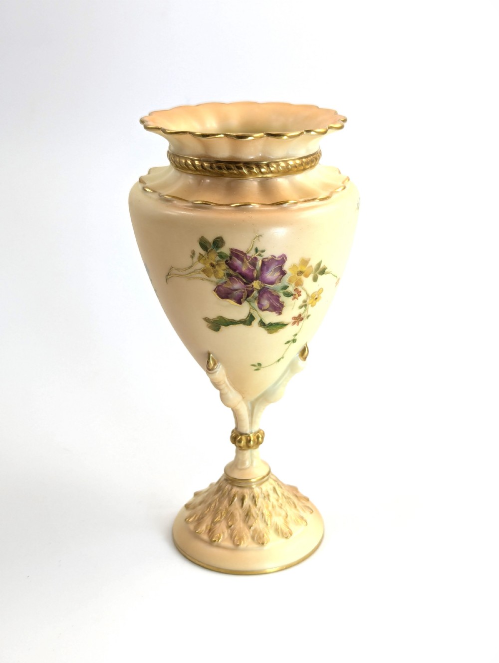 Rare Royal Worcester Vase with Eagle Claw Base View III