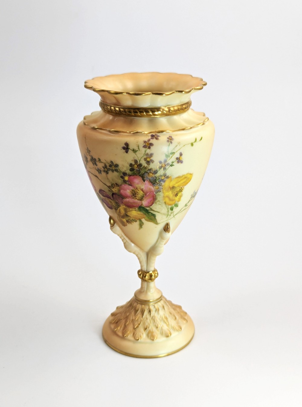 Rare Royal Worcester Vase with Eagle Claw Base View VI