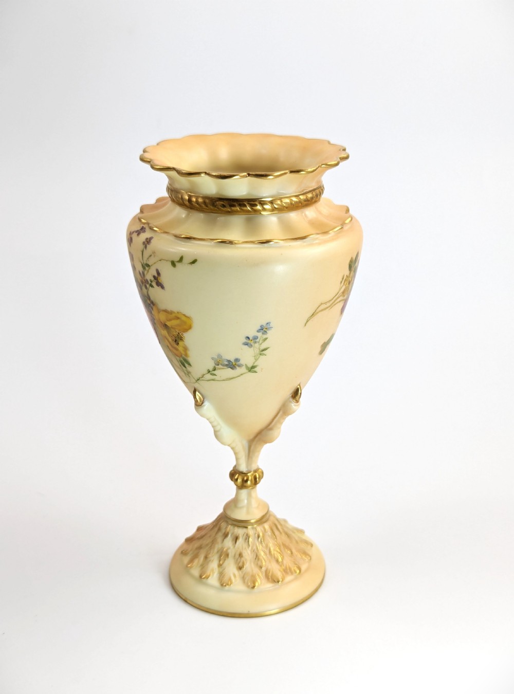 Rare Royal Worcester Vase with Eagle Claw Base View VII
