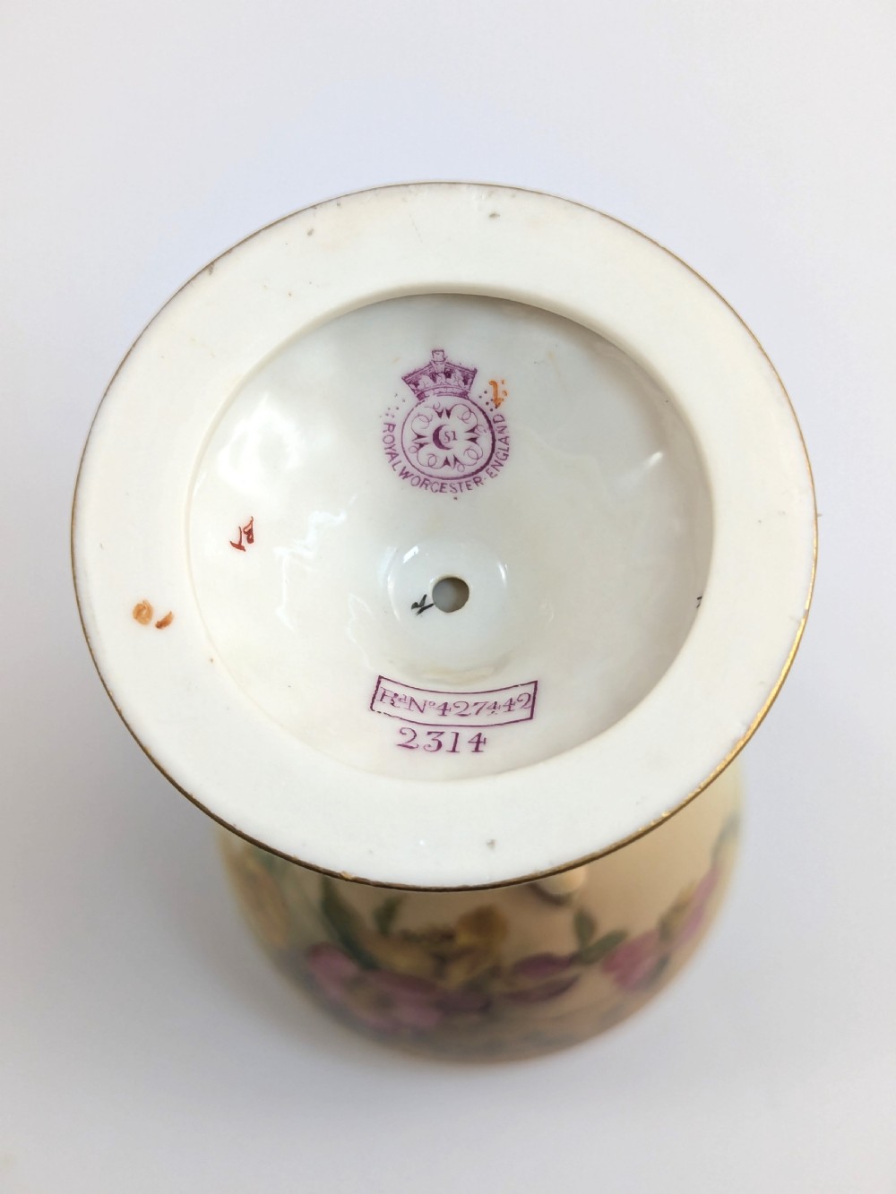Rare Royal Worcester Vase with Eagle Claw Base View X